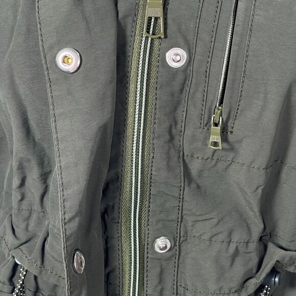 J Crews Women's Military Jacket Green Anorak Lightweight Hooded XXSP Petite - Picture 5 of 6
